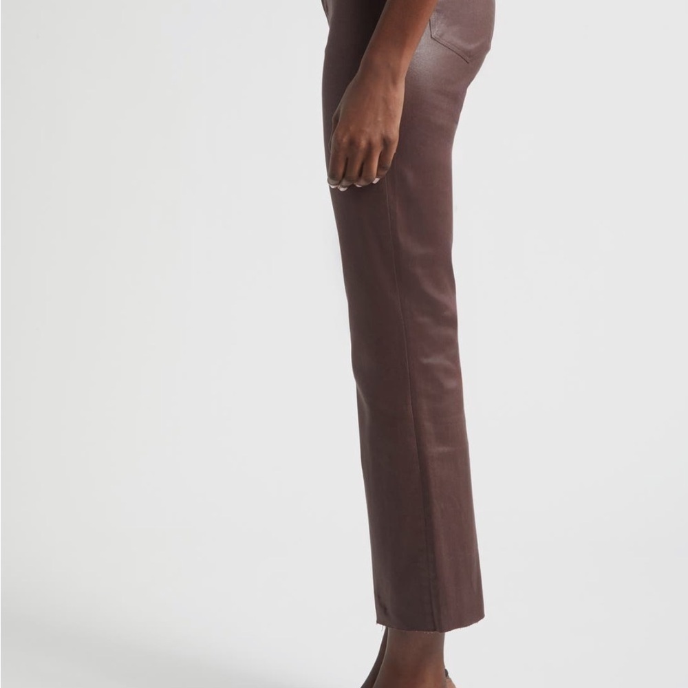 L'AGENCE Kendra Coated Chocolate Flare Pants - Picture 11 of 12
